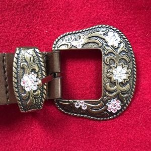 2 tone metallic gold belt